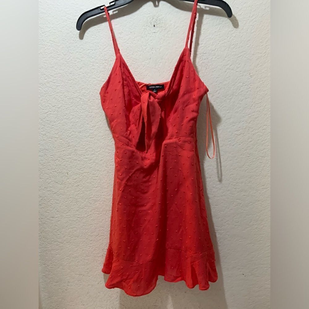 COTTON CANDY LA Red Tie-Front Dress size S